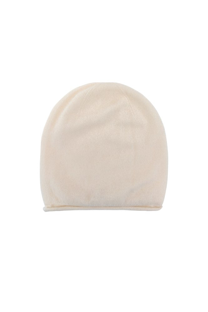 Beige Cashmere Hat - 100% Mongolian Cashmere