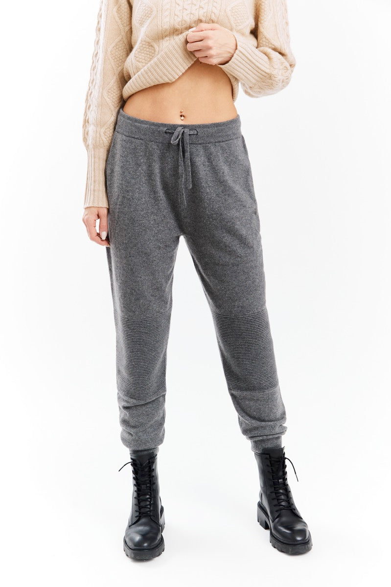 Grey Joggers Sweatpants - 100% Mongolian Cashmere