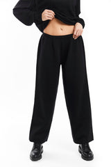 Black Wide Pants - 100% Mongolian Cashmere